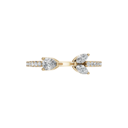 PEAR MARQUISE OPEN WEDDING RING - M&D Signature Jewels