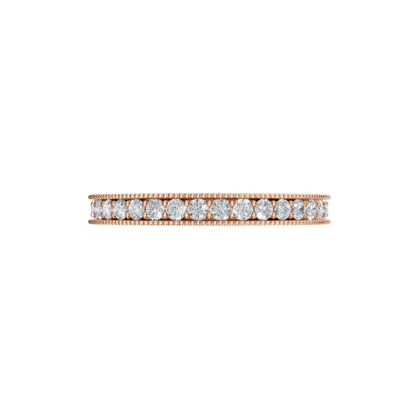 ROUND MILGRAIN ETERNITY WEDDING BAND - M&D Signature Jewels