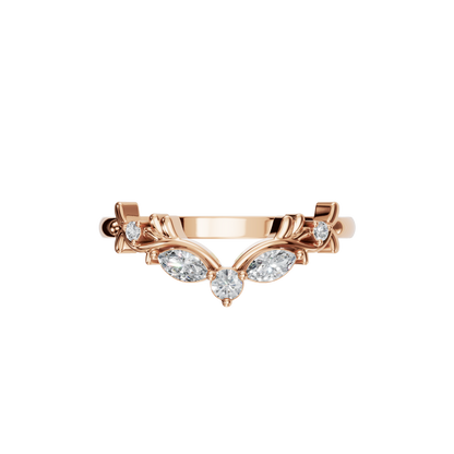 MARQUISE ROUND WEDDING BAND - M&D Signature Jewels