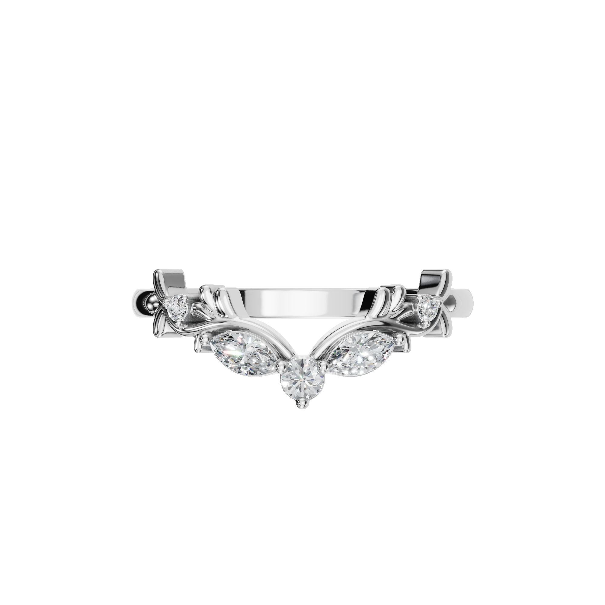 MARQUISE ROUND WEDDING BAND