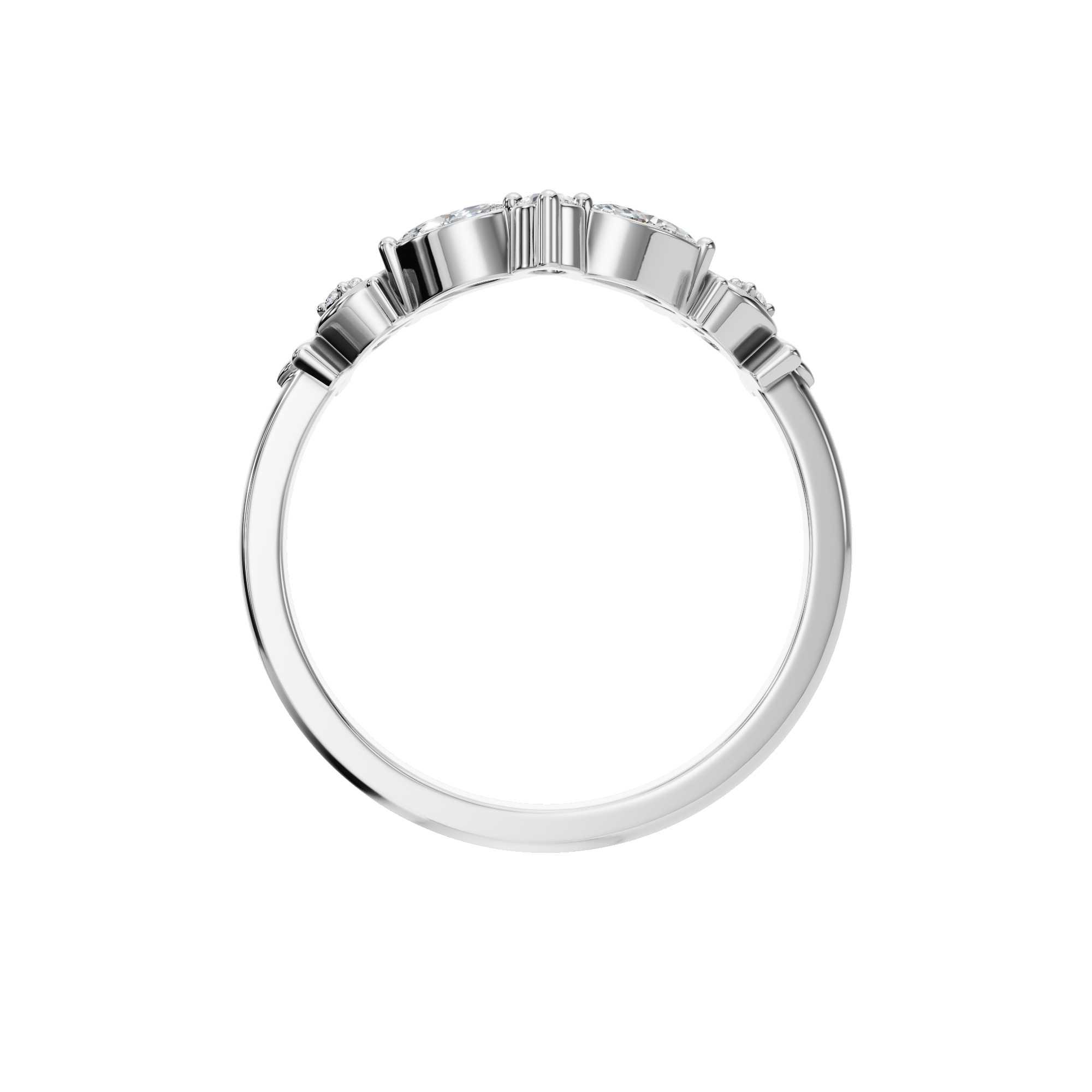 MARQUISE ROUND WEDDING BAND
