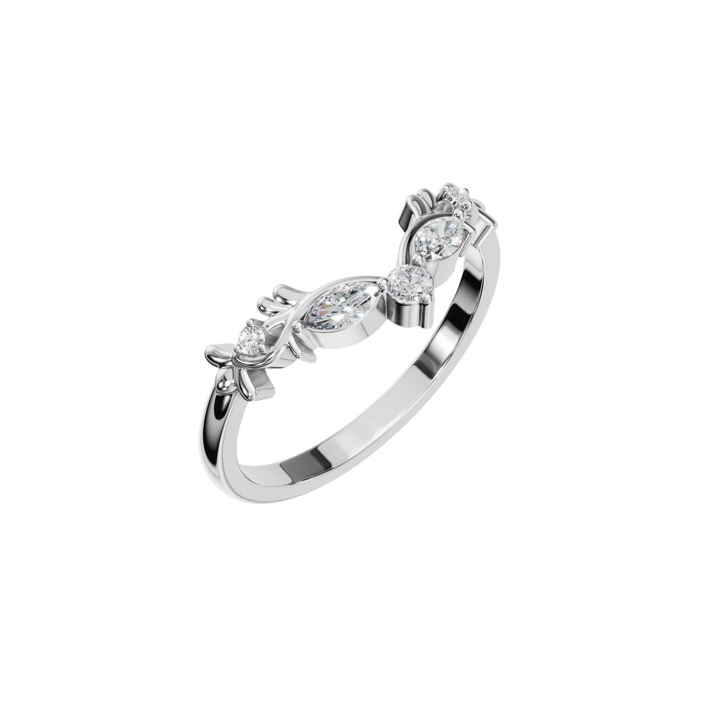MARQUISE ROUND WEDDING BAND