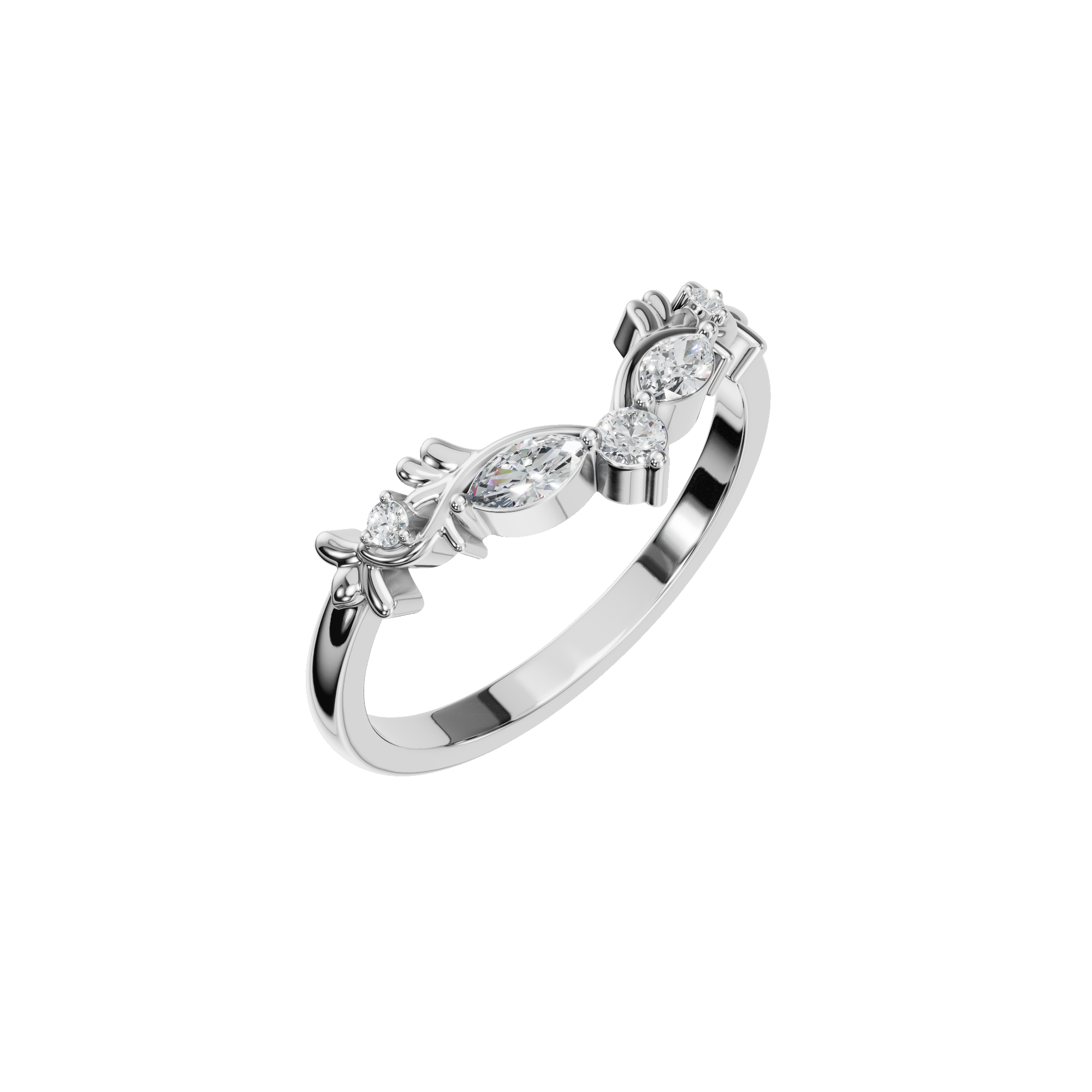MARQUISE ROUND WEDDING BAND