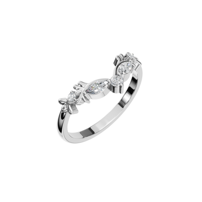 MARQUISE ROUND WEDDING BAND - M&D Signature Jewels