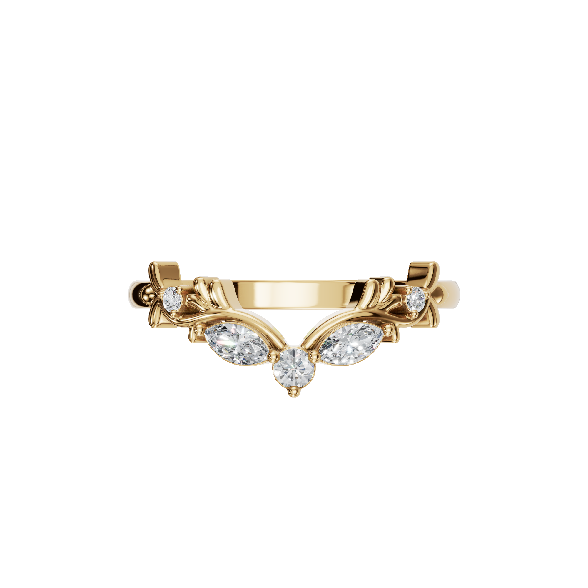 MARQUISE ROUND WEDDING BAND