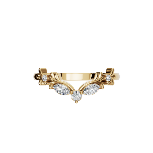 MARQUISE ROUND WEDDING BAND - M&D Signature Jewels