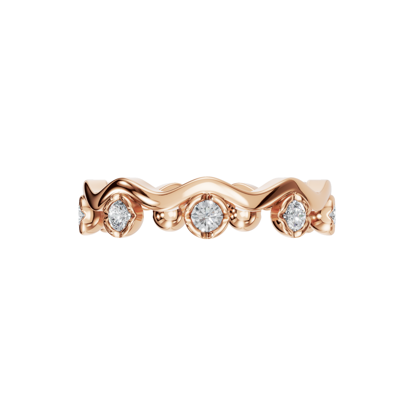 ROUND BEZEL ETERNITY WEDDING BAND - M&D Signature Jewels