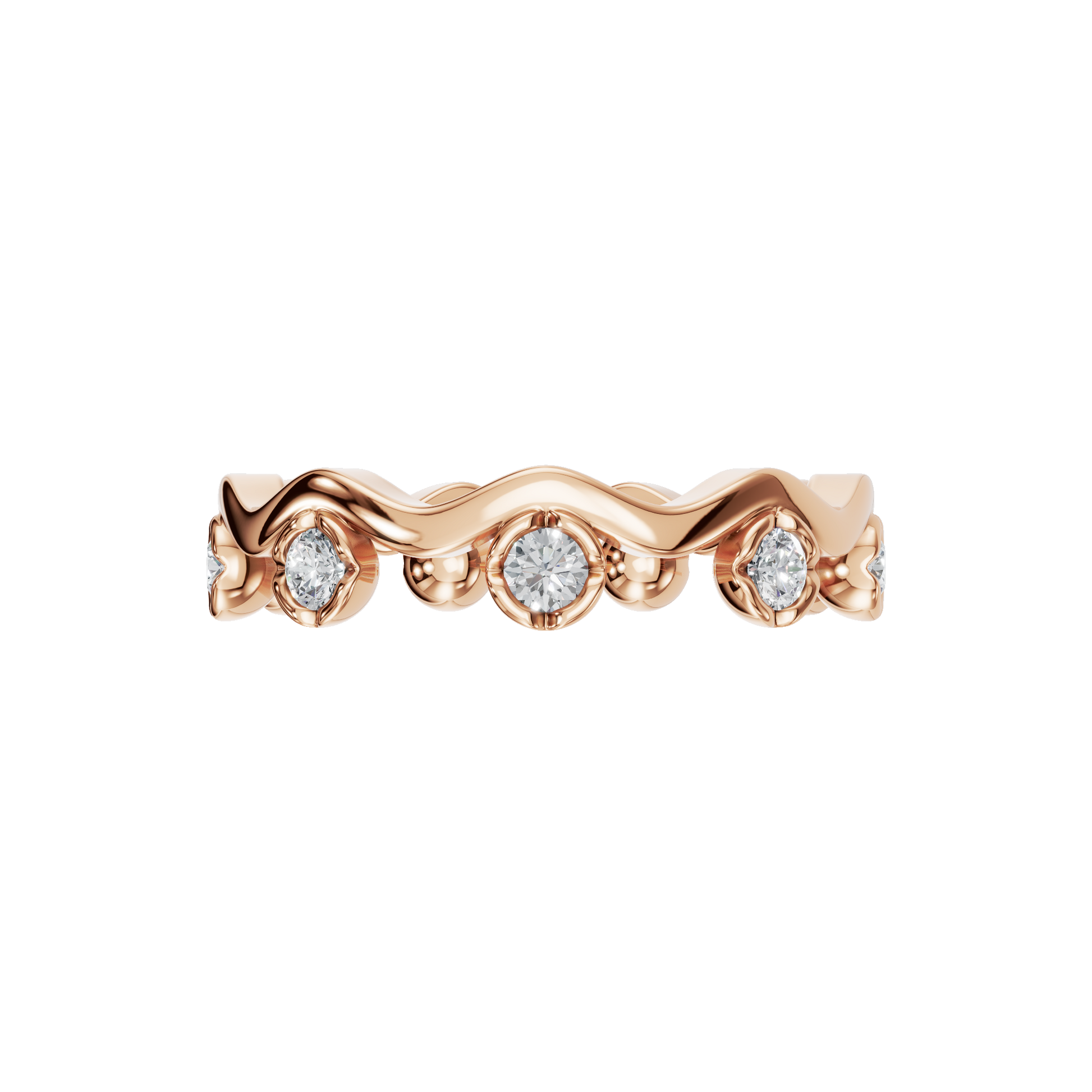 ROUND BEZEL ETERNITY WEDDING BAND - M&D Signature Jewels