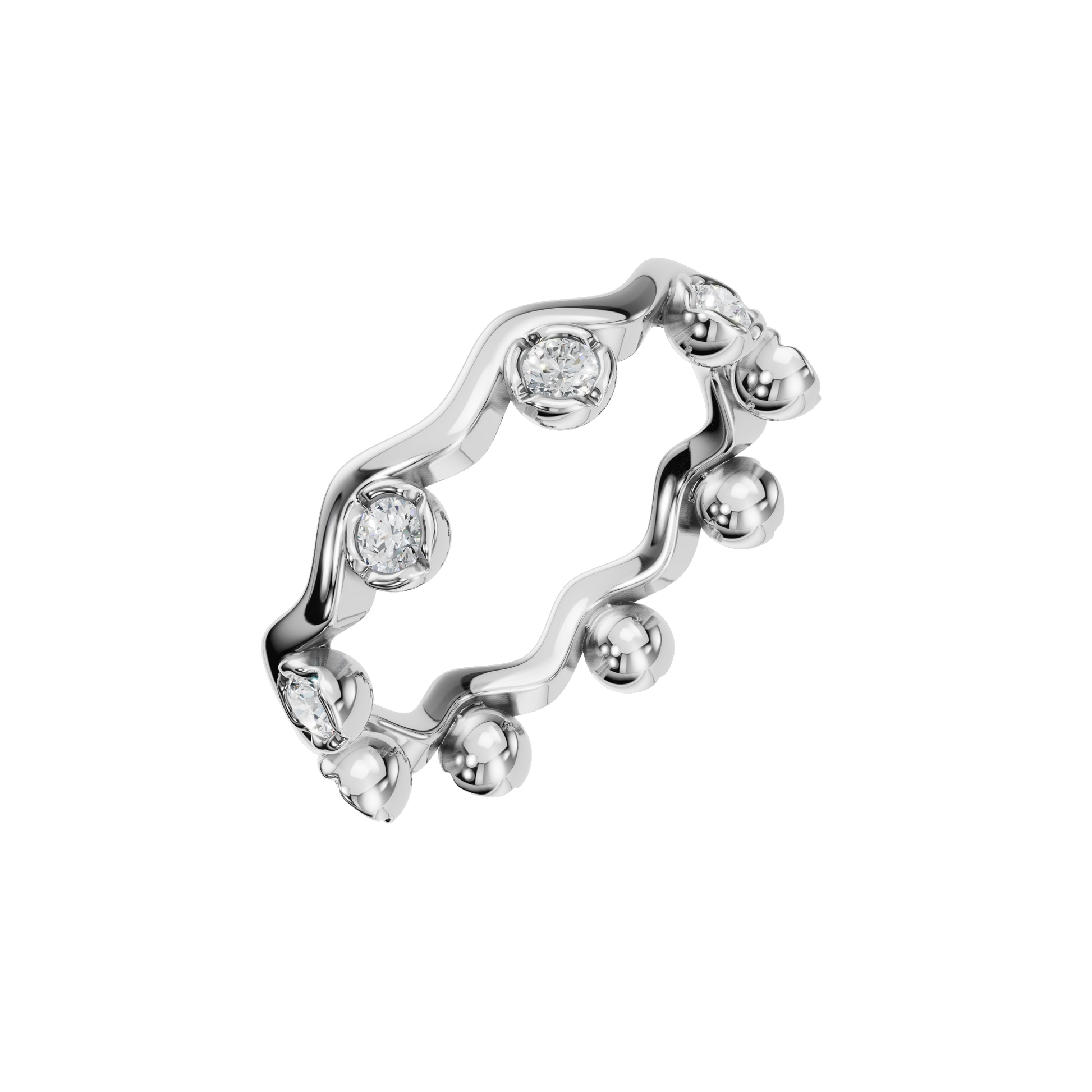 ROUND BEZEL ETERNITY WEDDING BAND - M&D Signature Jewels