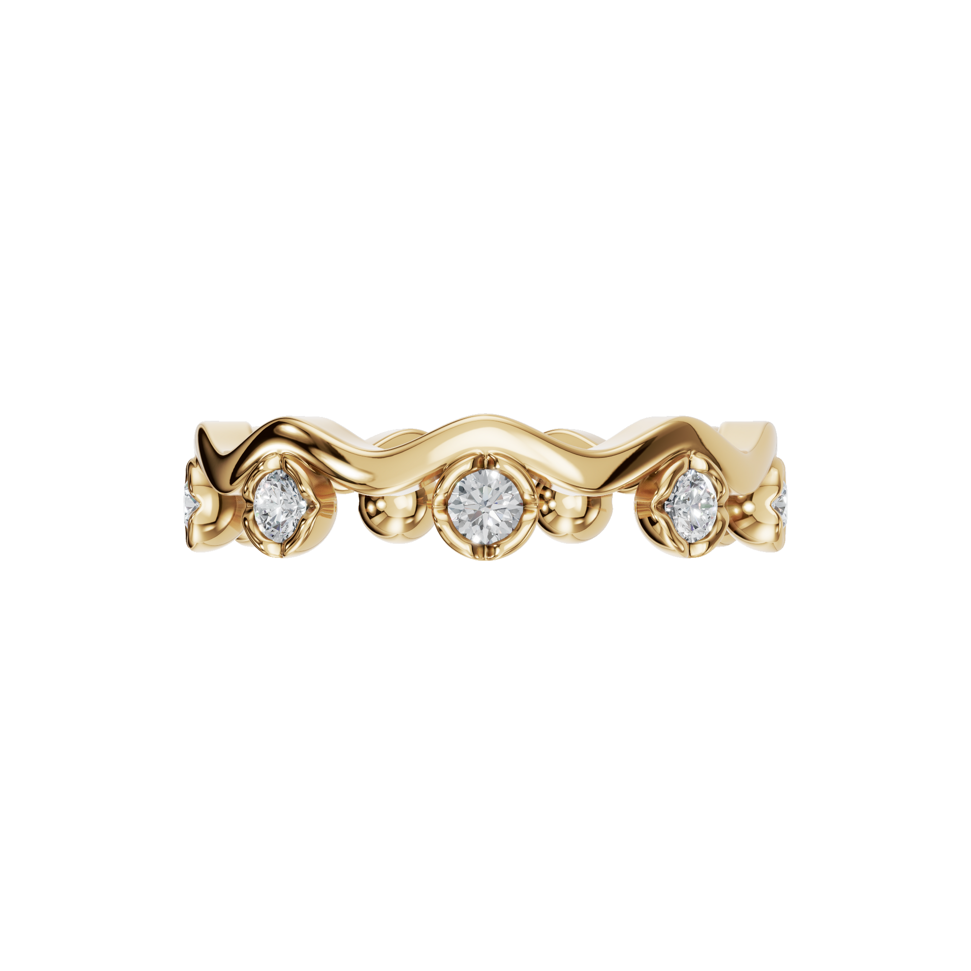 ROUND BEZEL ETERNITY WEDDING BAND - M&D Signature Jewels