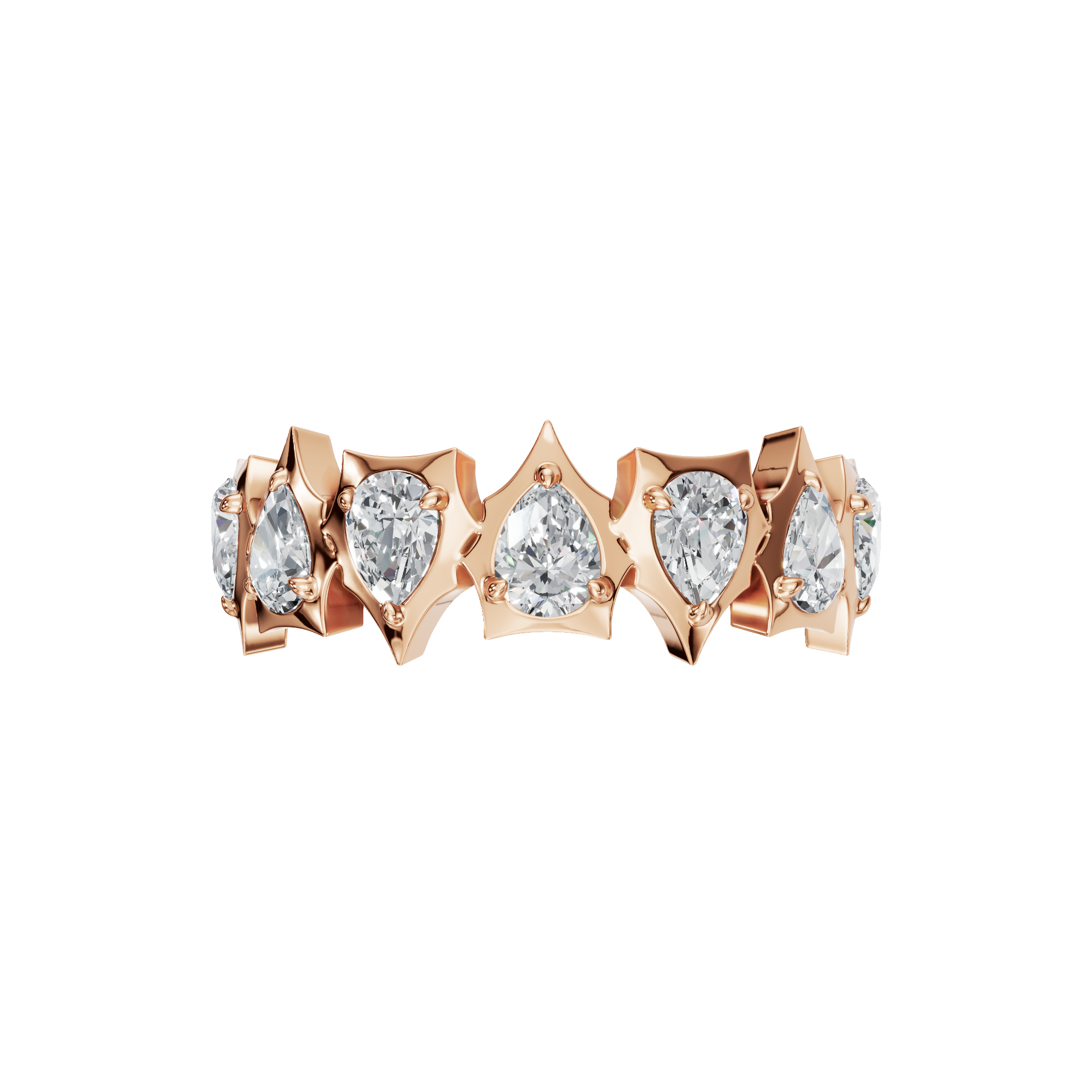 PEAR HALF ETERNITY WEDDING RING