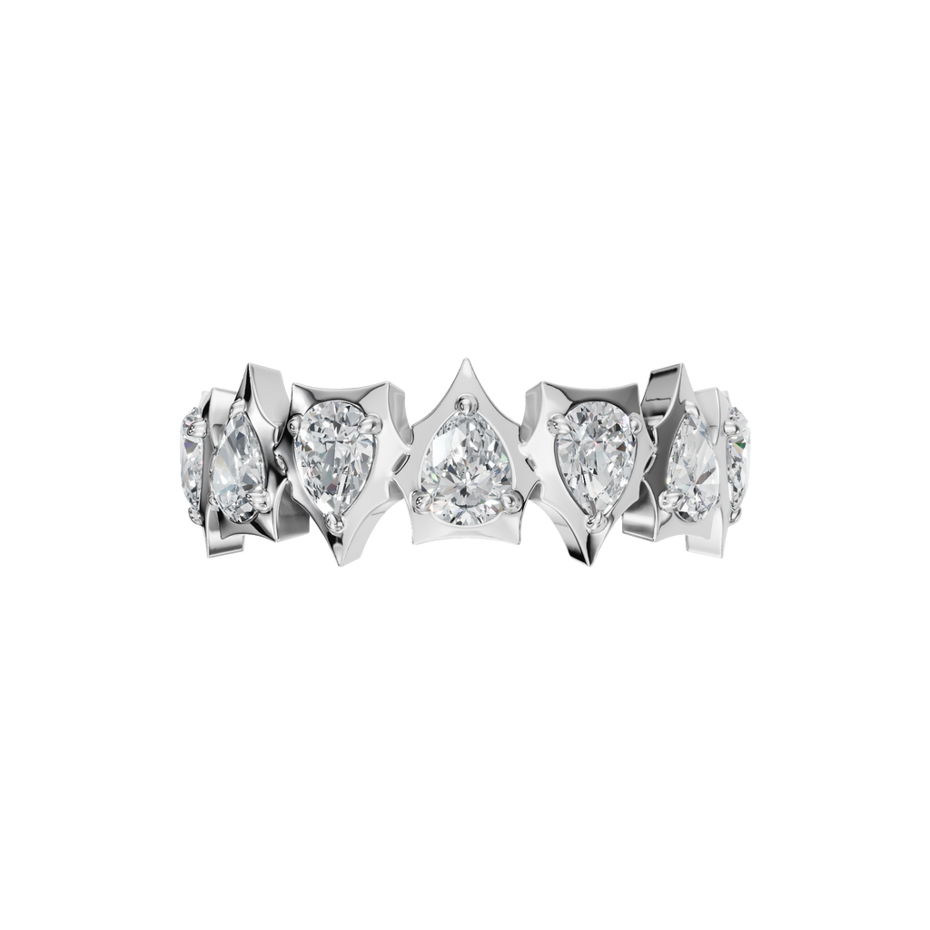 PEAR HALF ETERNITY WEDDING RING