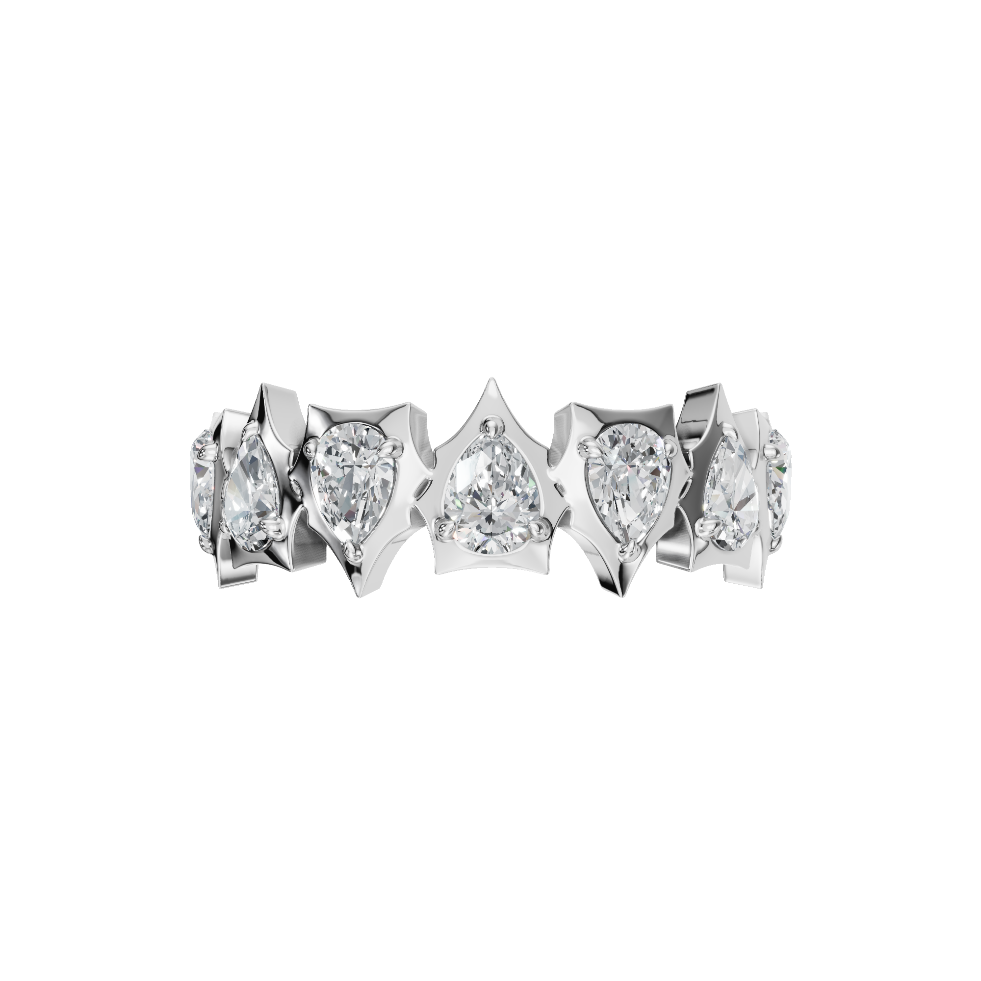 PEAR HALF ETERNITY WEDDING RING