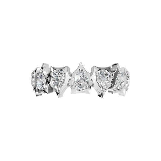 PEAR HALF ETERNITY WEDDING RING