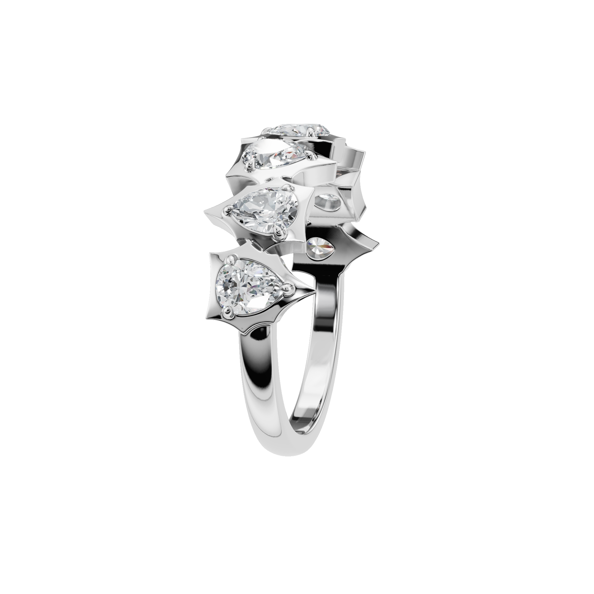 PEAR HALF ETERNITY WEDDING RING