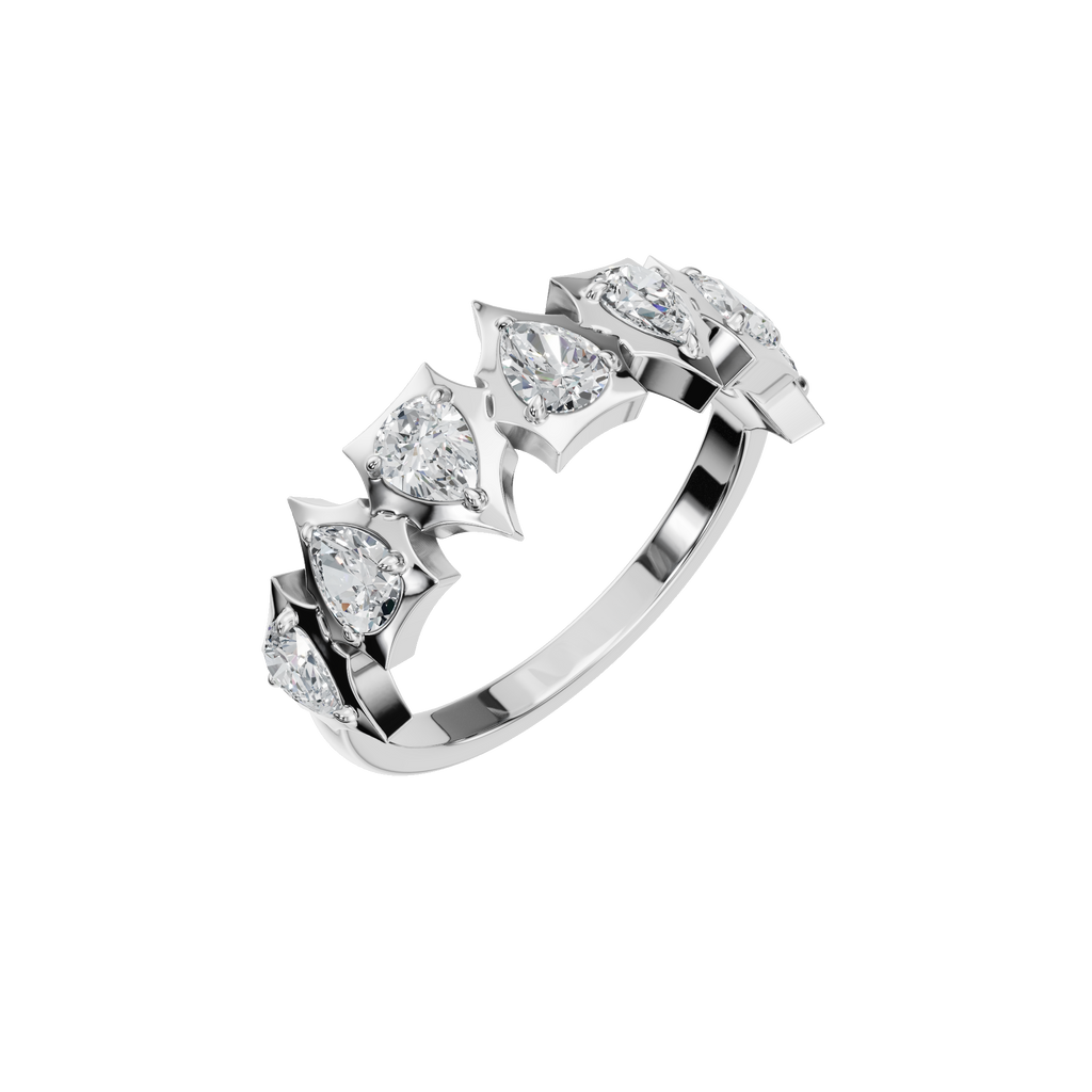 PEAR HALF ETERNITY WEDDING RING