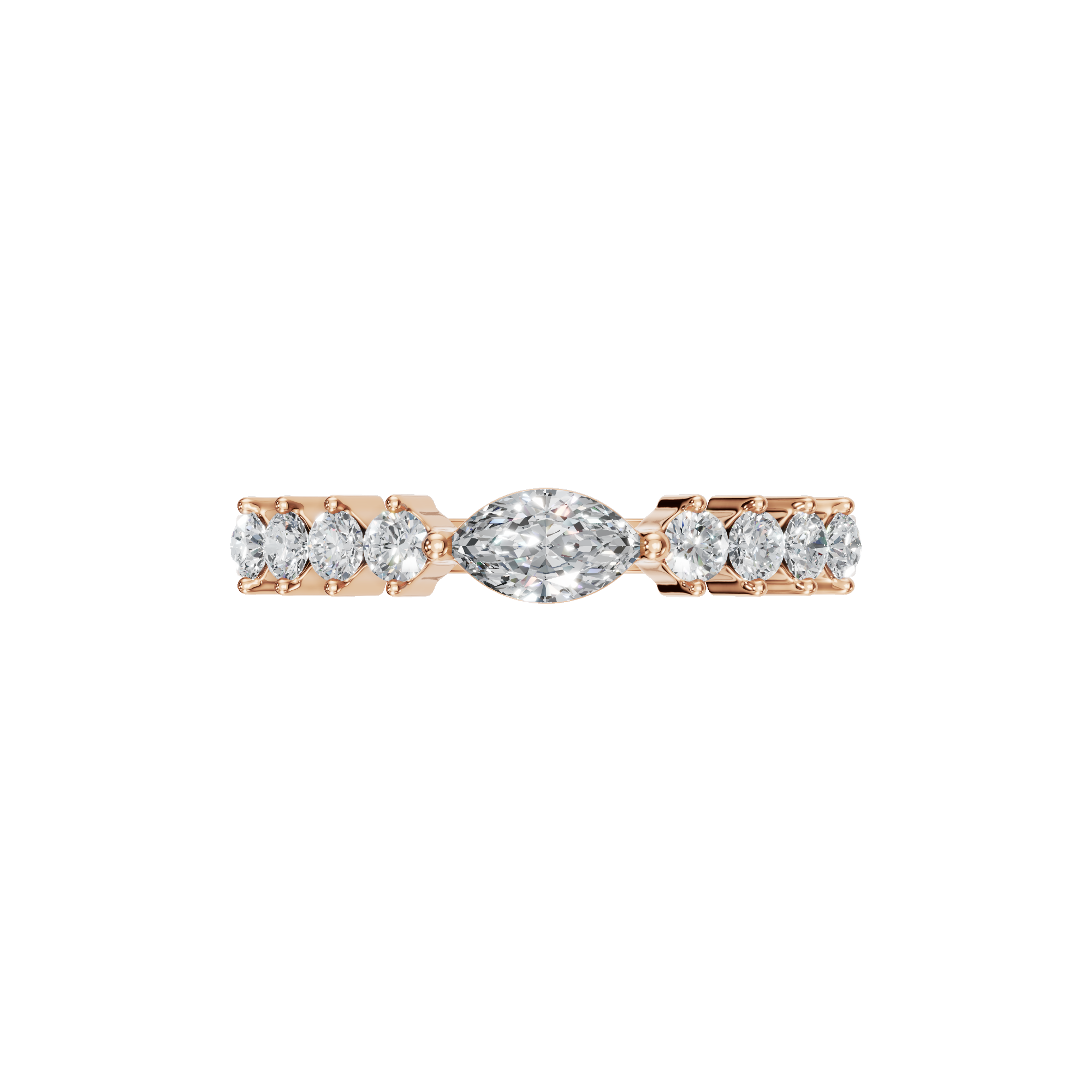 MARQUISE E-W PAVE WEDDING RING