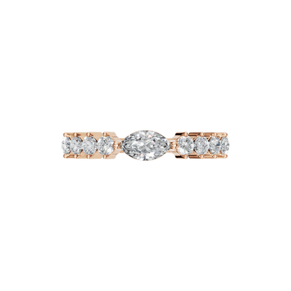 MARQUISE E-W PAVE WEDDING RING - M&D Signature Jewels