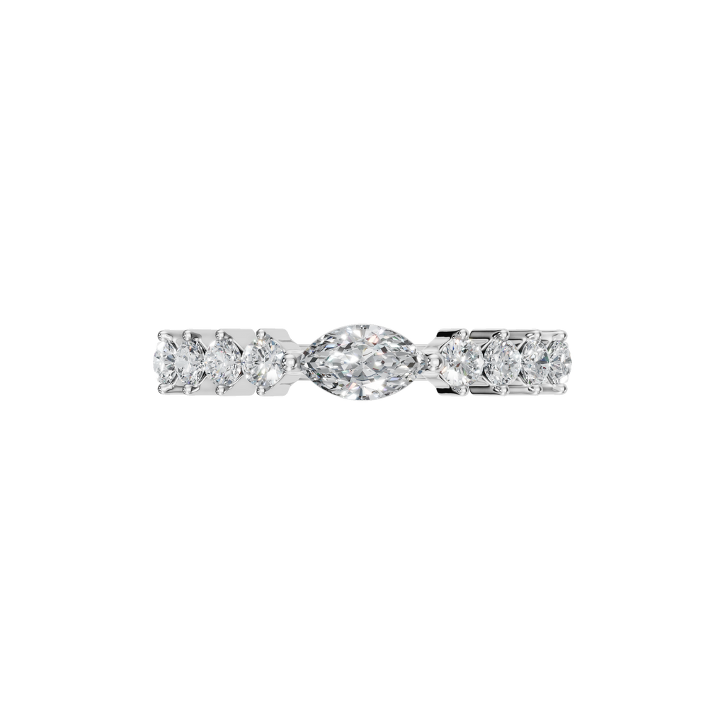 MARQUISE E-W PAVE WEDDING RING
