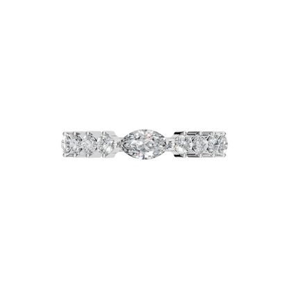 MARQUISE E-W PAVE WEDDING RING - M&D Signature Jewels