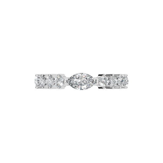 MARQUISE E-W PAVE WEDDING RING