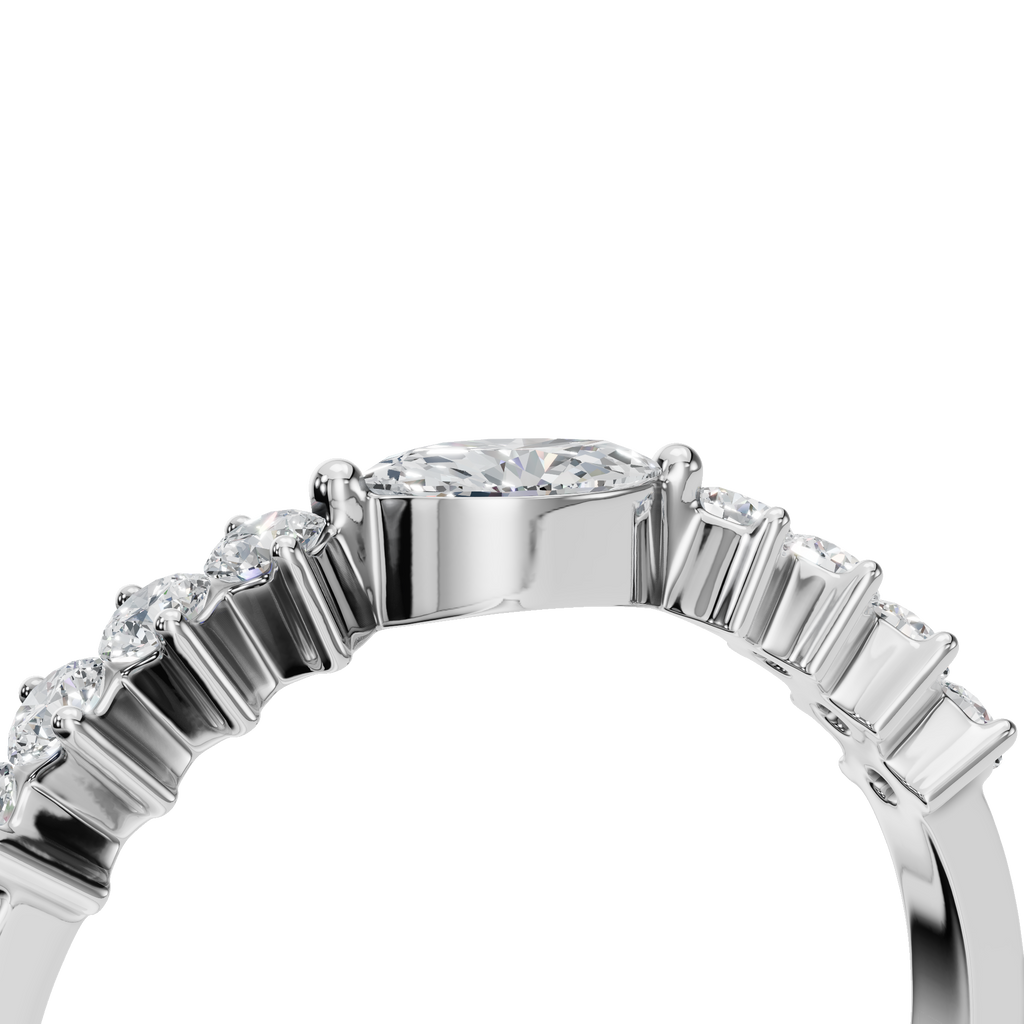 MARQUISE E-W PAVE WEDDING RING