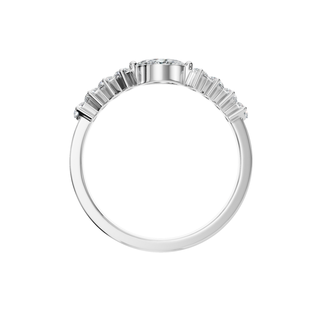 MARQUISE E-W PAVE WEDDING RING