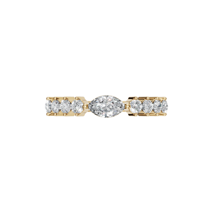 MARQUISE E-W PAVE WEDDING RING - M&D Signature Jewels