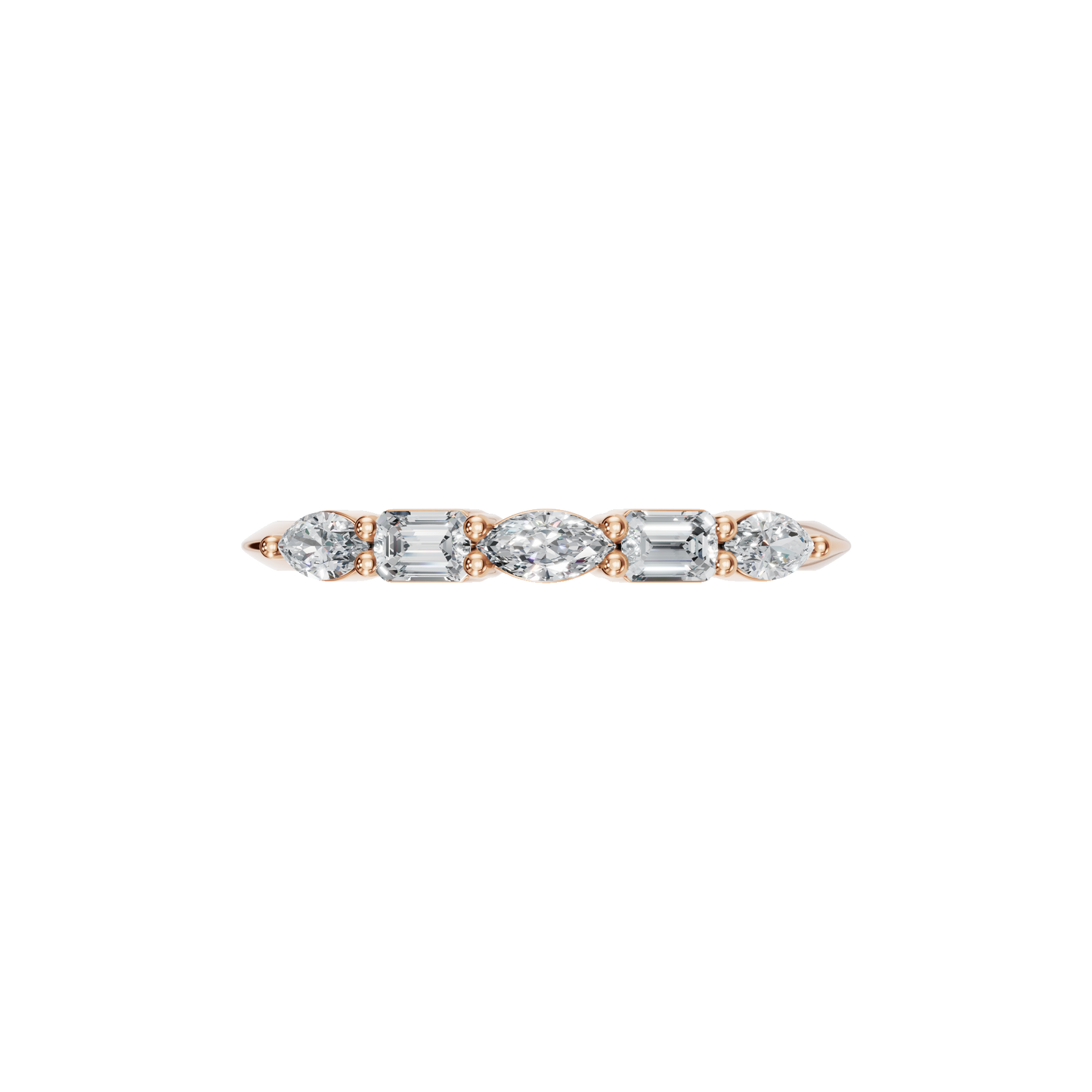 BAGUETTE MARQUISE WEDDING BAND - M&D Signature Jewels