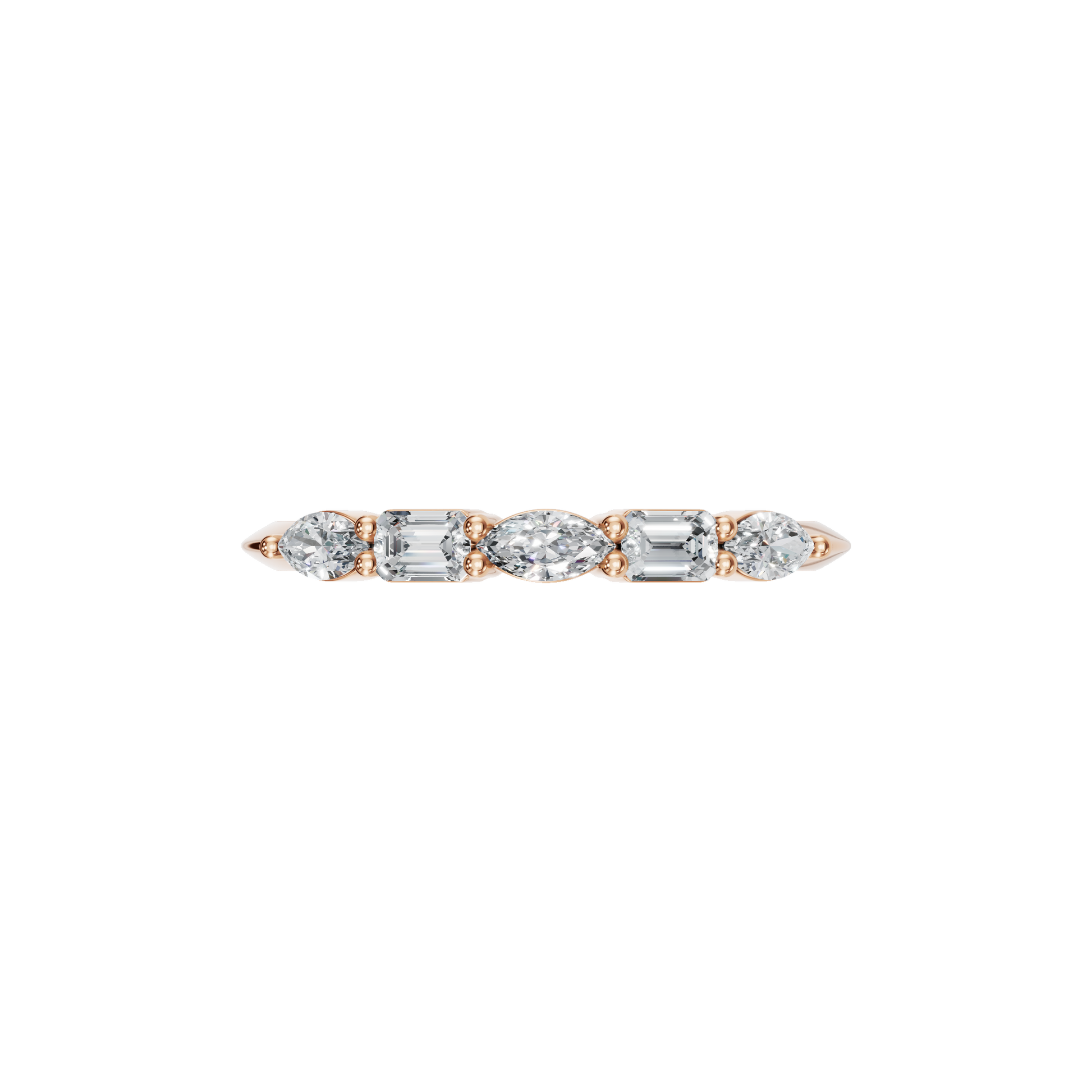 BAGUETTE MARQUISE WEDDING BAND - M&D Signature Jewels