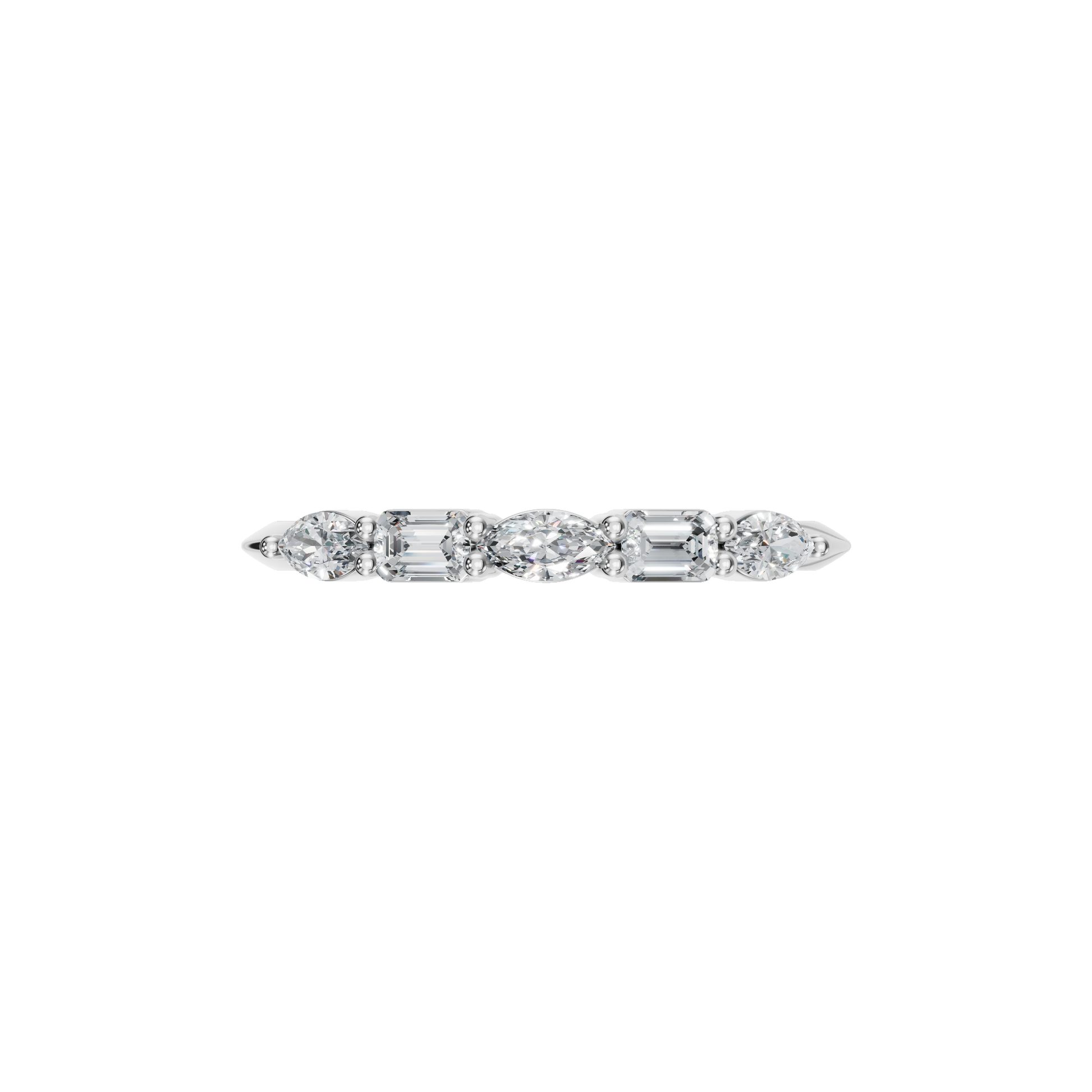 EMERALD MARQUISE WEDDING BAND - M&D Signature Jewels