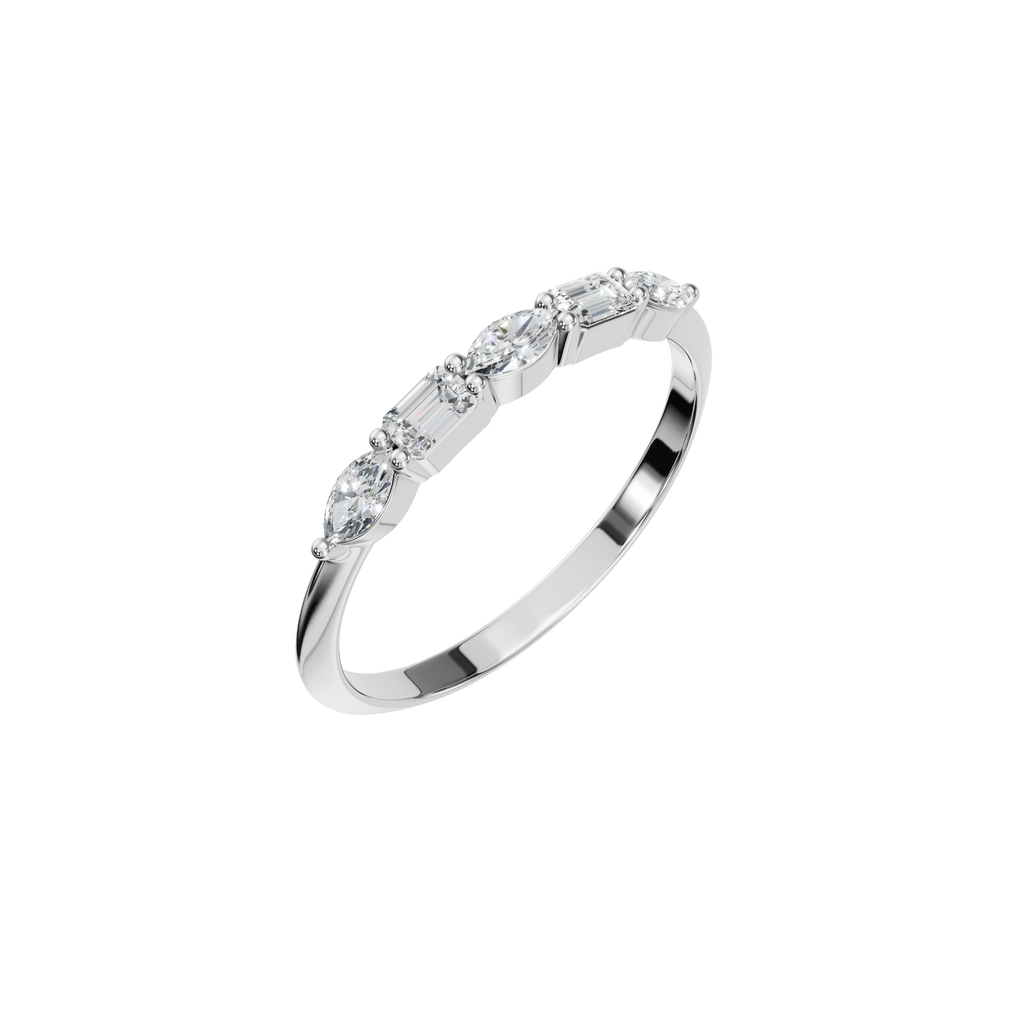 BAGUETTE MARQUISE WEDDING BAND