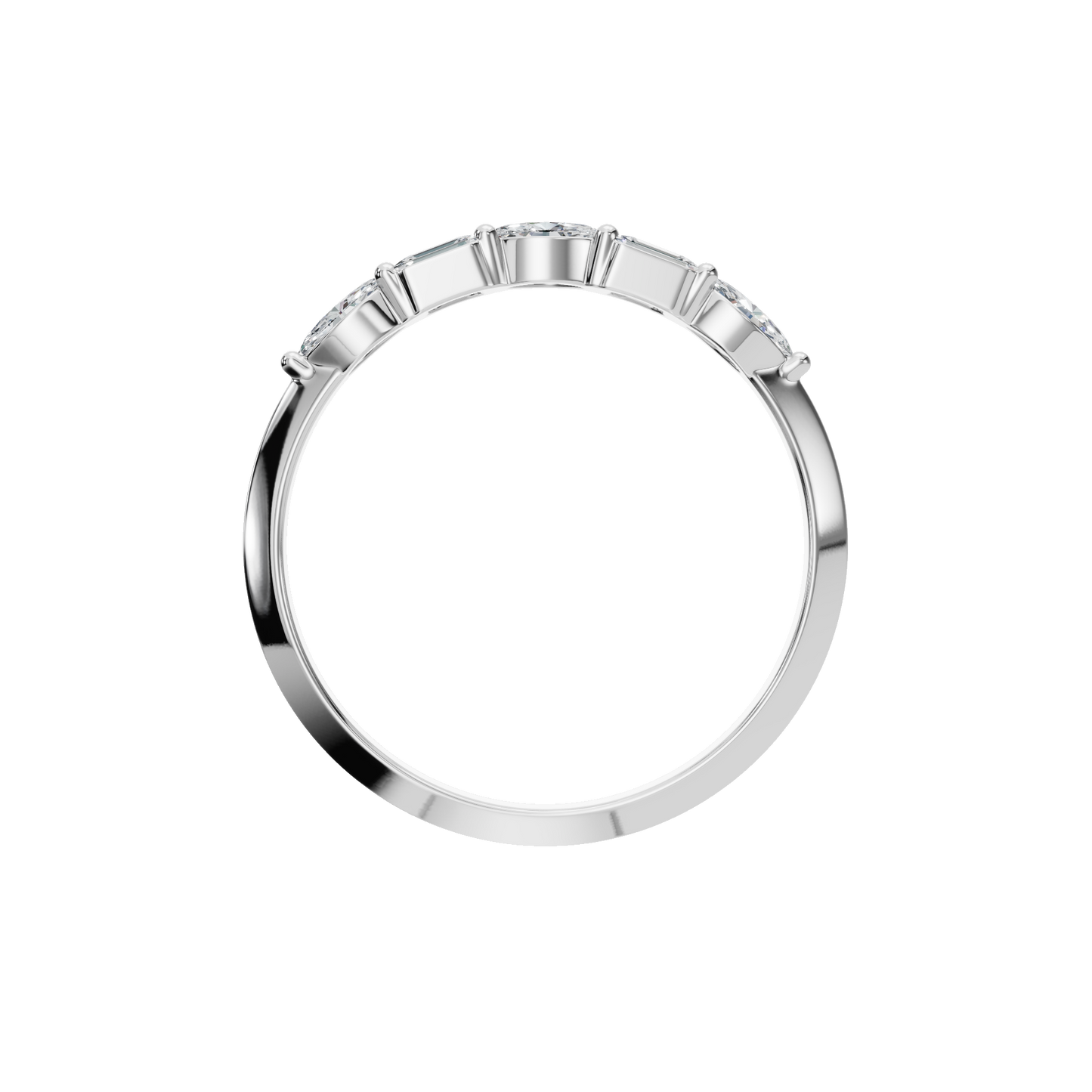 BAGUETTE MARQUISE WEDDING BAND - M&D Signature Jewels