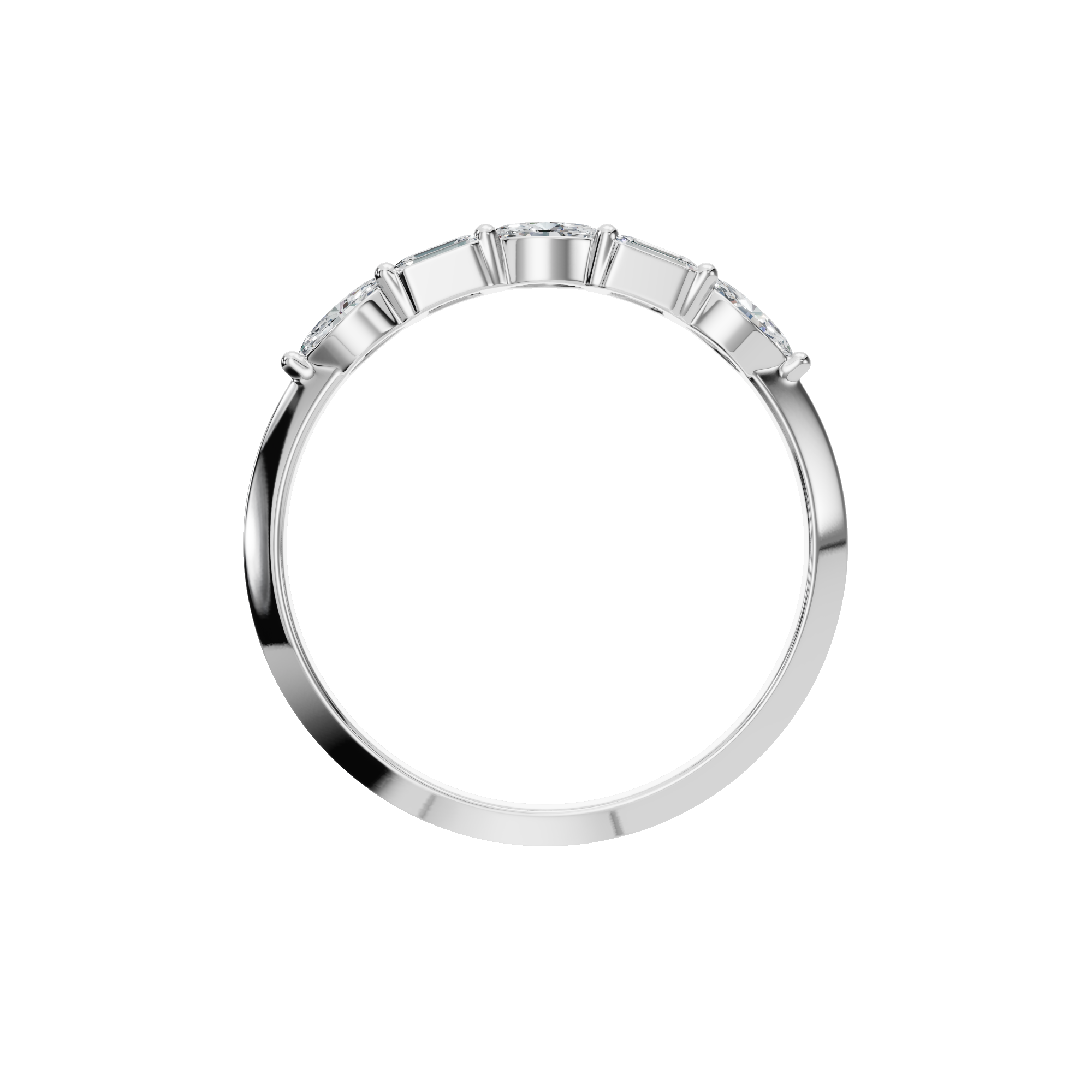 BAGUETTE MARQUISE WEDDING BAND