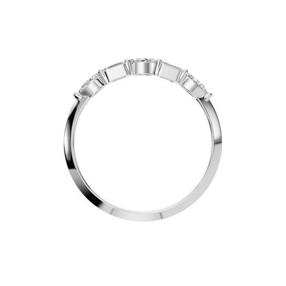 BAGUETTE MARQUISE WEDDING BAND - M&D Signature Jewels
