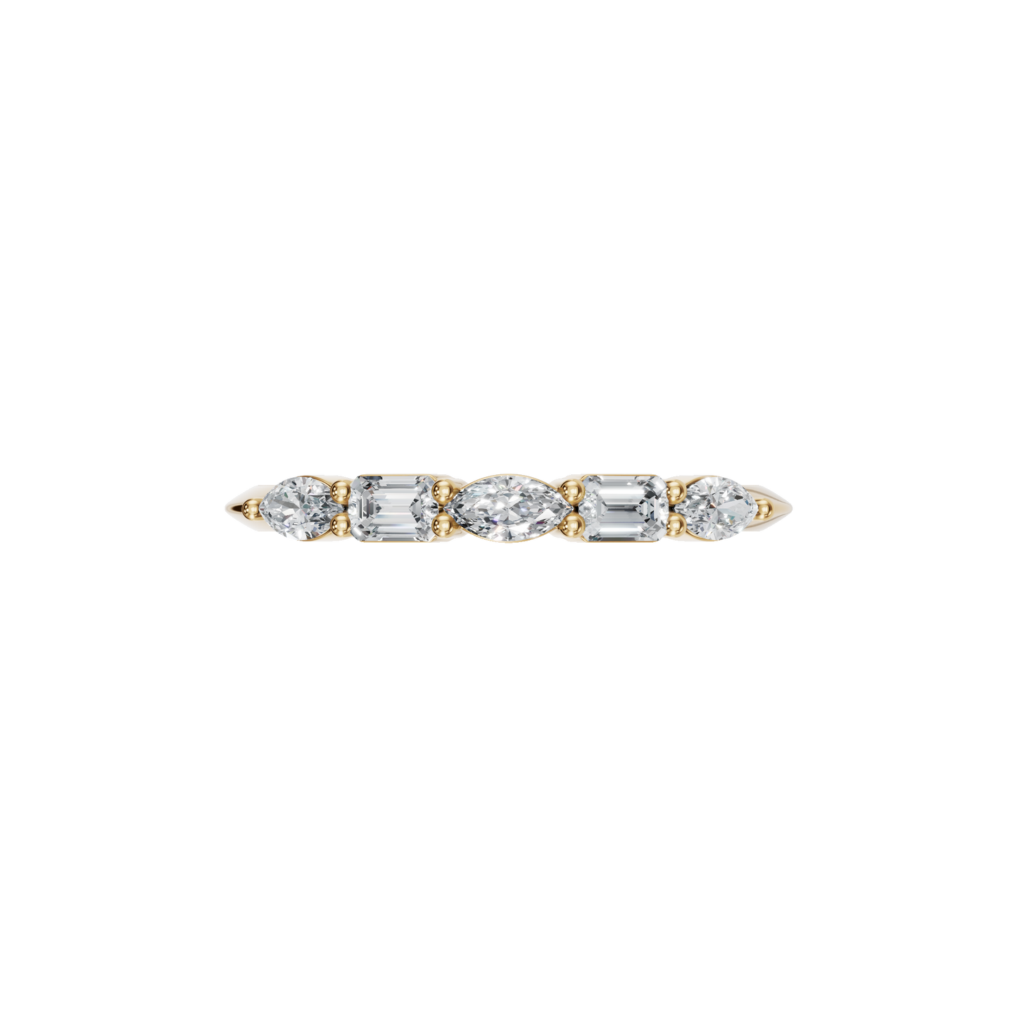 EMERALD MARQUISE WEDDING BAND - M&D Signature Jewels