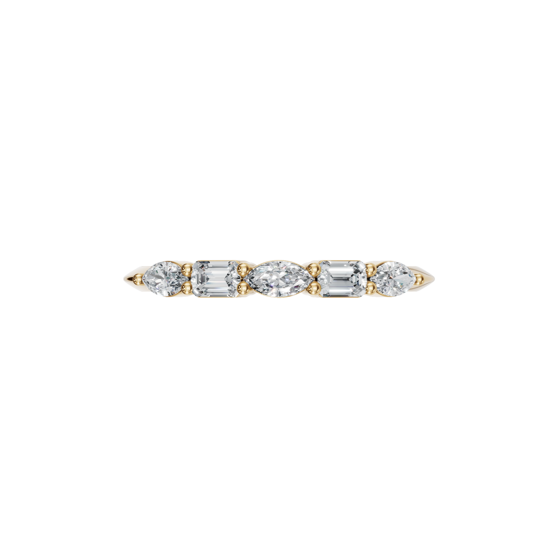 EMERALD MARQUISE WEDDING BAND - M&D Signature Jewels