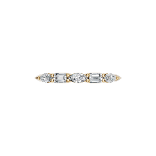EMERALD MARQUISE WEDDING BAND - M&D Signature Jewels