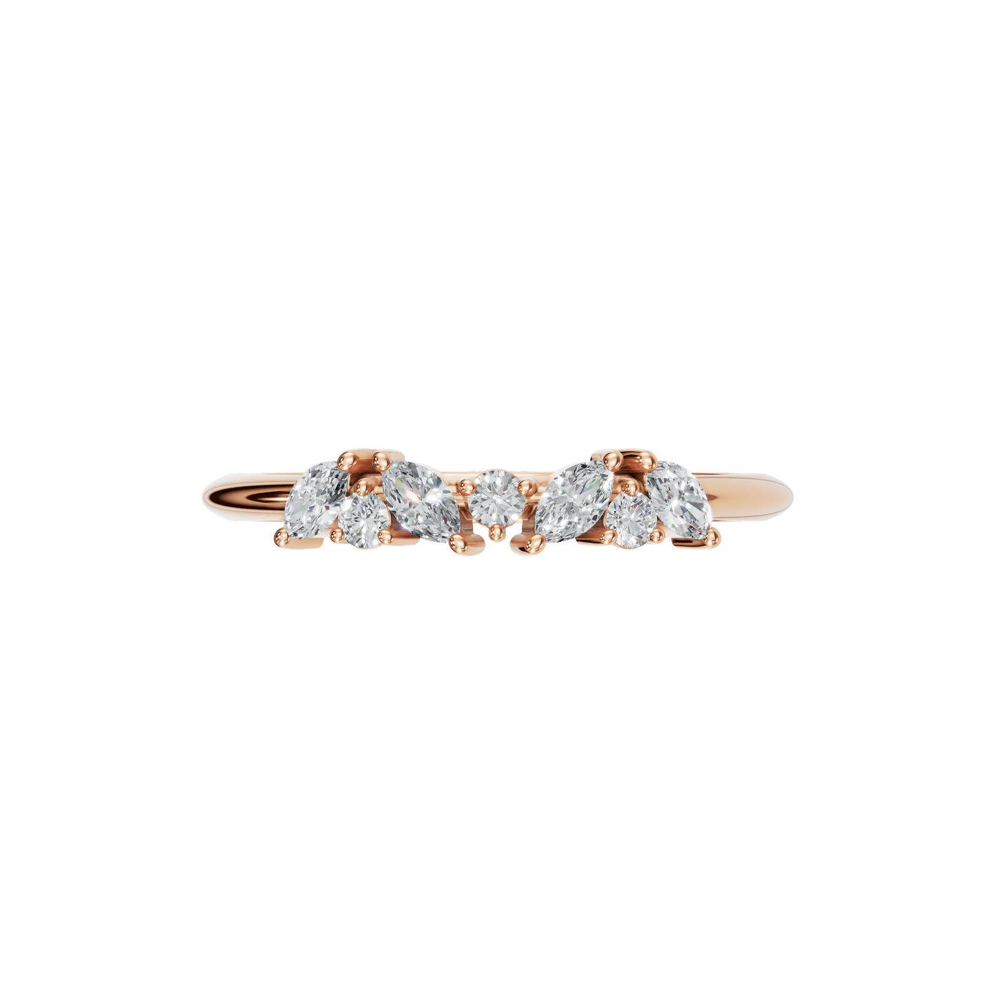 MARQUISE ROUND WEDDING BAND - M&D Signature Jewels
