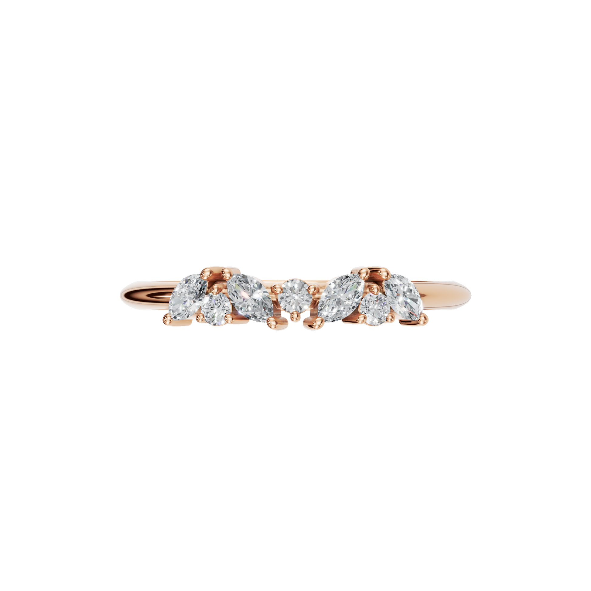 MARQUISE ROUND WEDDING BAND - M&D Signature Jewels