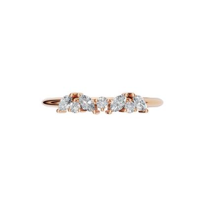 MARQUISE ROUND WEDDING BAND - M&D Signature Jewels