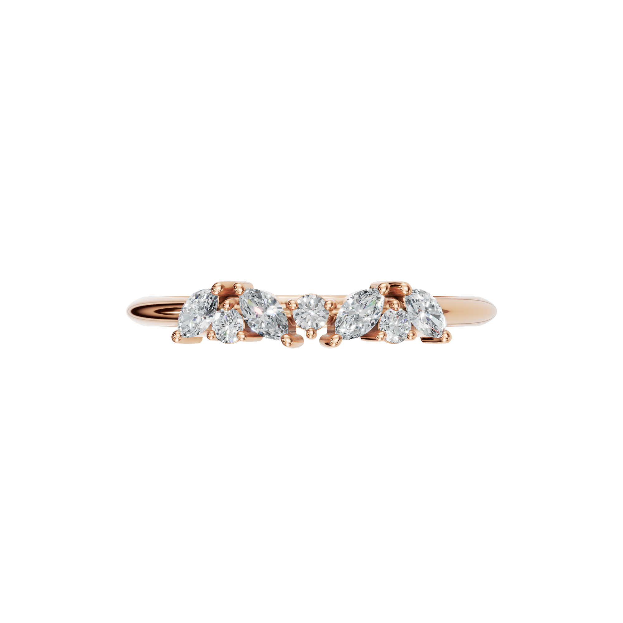 MARQUISE ROUND WEDDING BAND