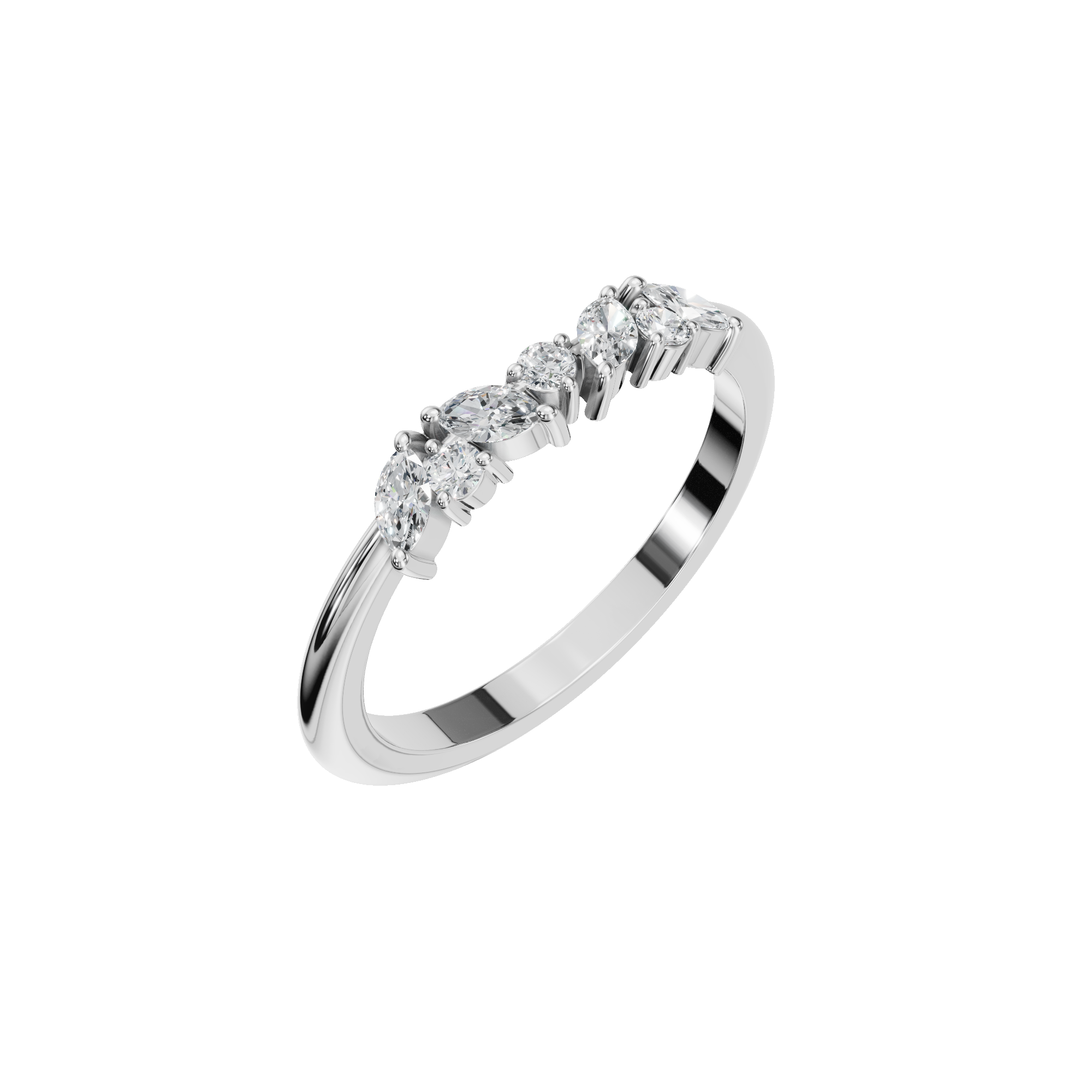 MARQUISE ROUND WEDDING BAND