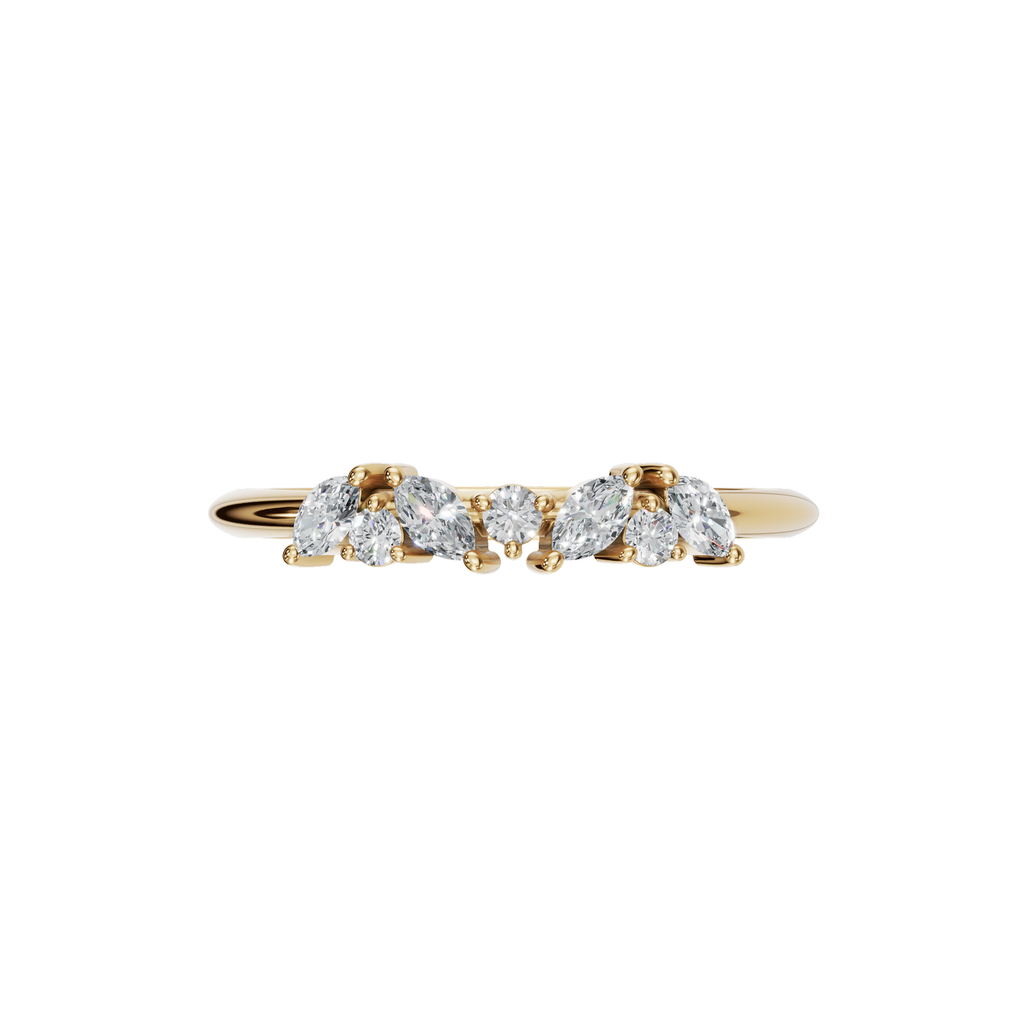 MARQUISE ROUND WEDDING BAND - M&D Signature Jewels
