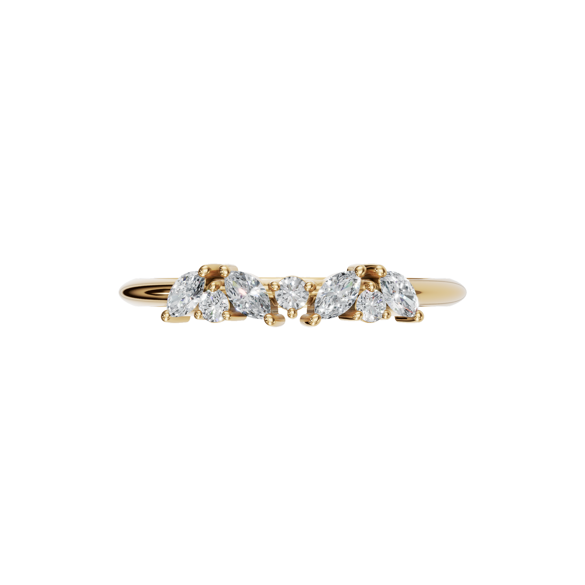 MARQUISE ROUND WEDDING BAND - M&D Signature Jewels