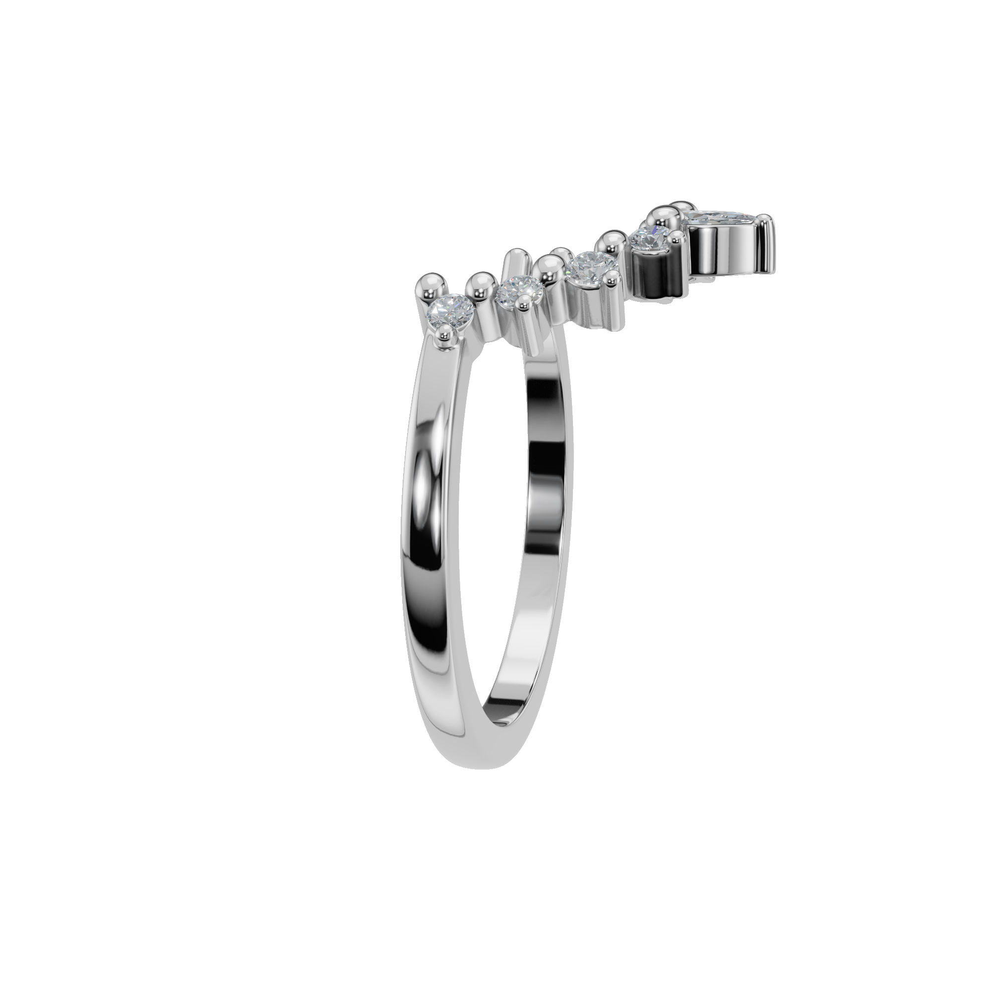 PEAR ROUND CURVE WEDDING BAND