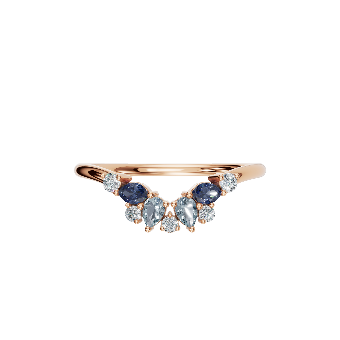 MULTI-SHAPE COLORED DIAMOND WEDDING BAND - M&D Signature Jewels