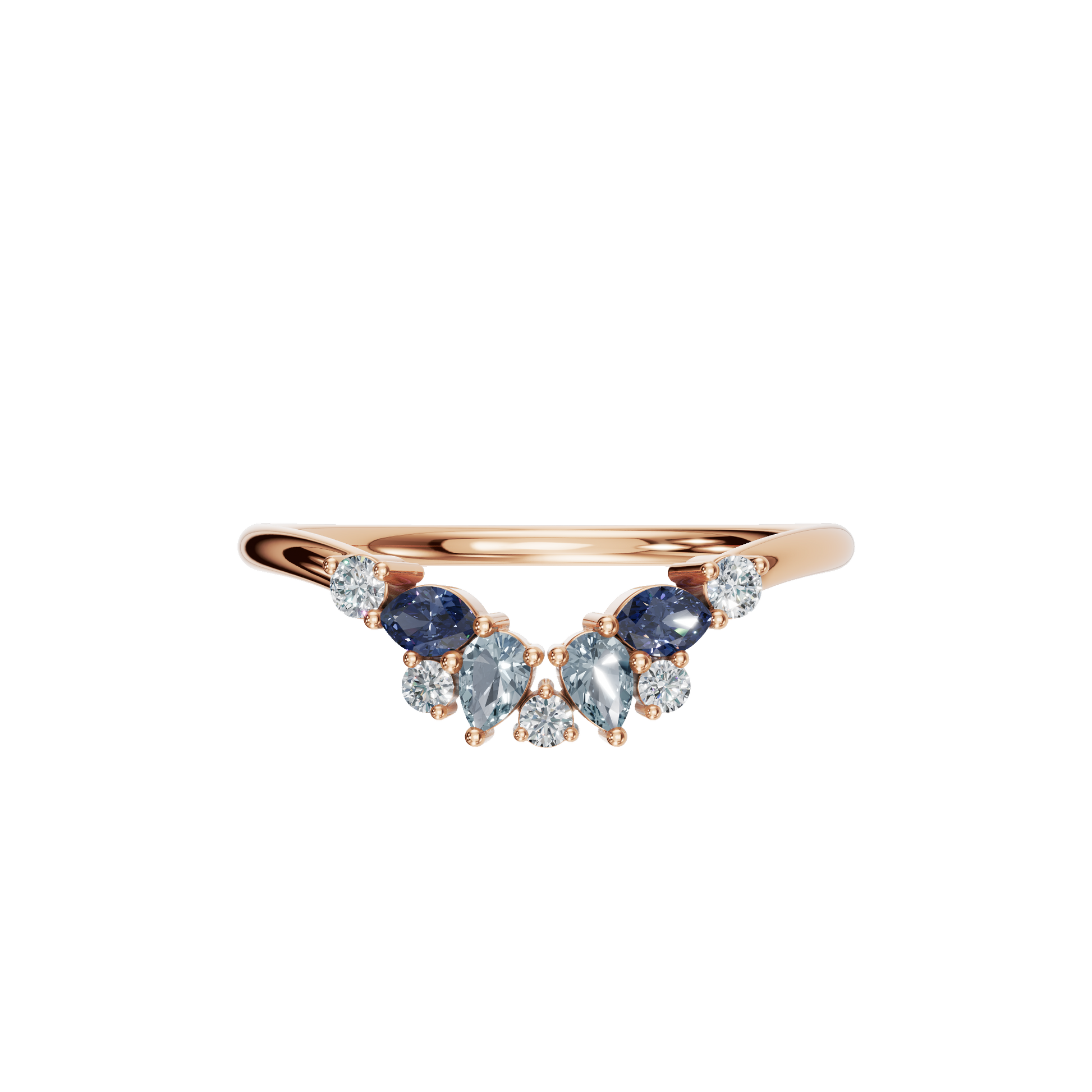 MULTI-SHAPE COLORED DIAMOND WEDDING BAND - M&D Signature Jewels