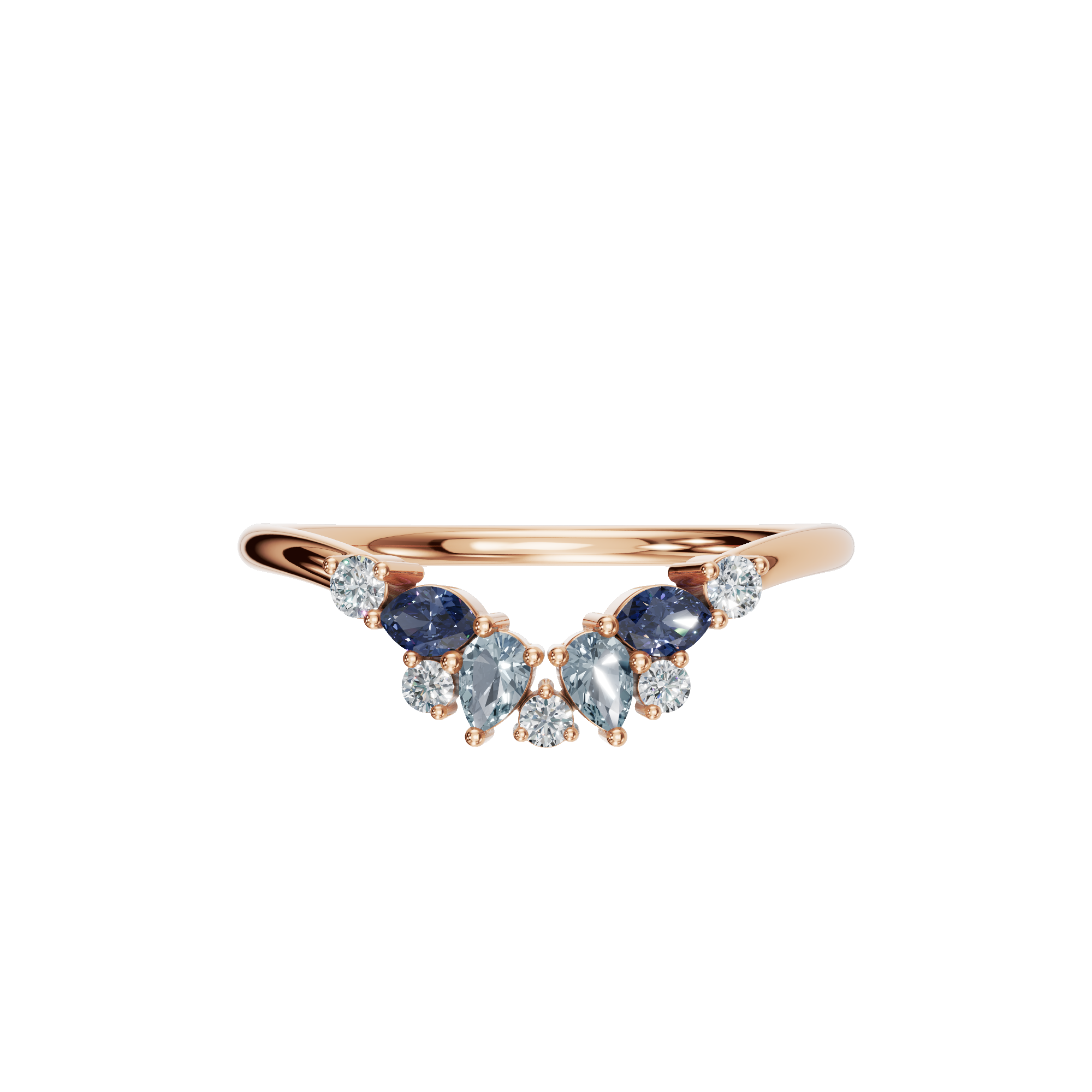 MULTI-SHAPE COLORED DIAMOND WEDDING BAND