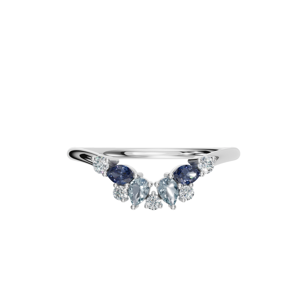 MULTI-SHAPE COLORED DIAMOND WEDDING BAND